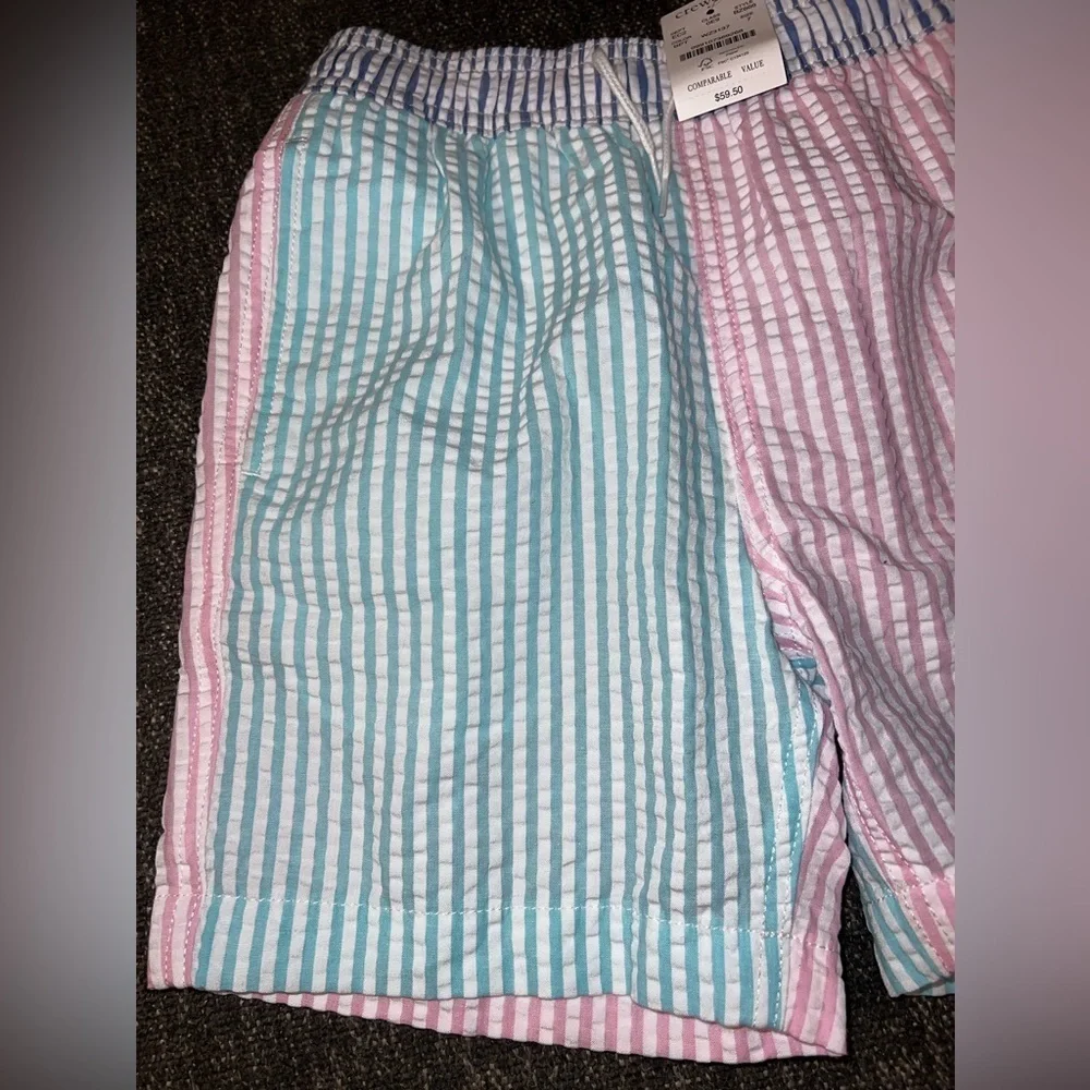 NWT Boys Seersucker Swim Trunks-Crewcuts